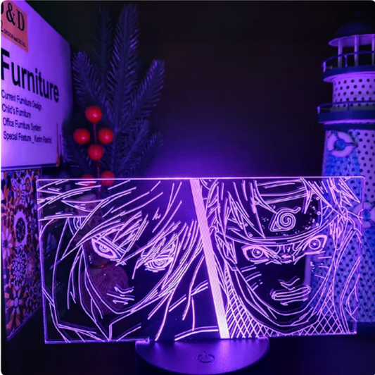 Naruto and Sauske 3d Acrylic Led Lamp